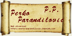Perko Parandilović vizit kartica